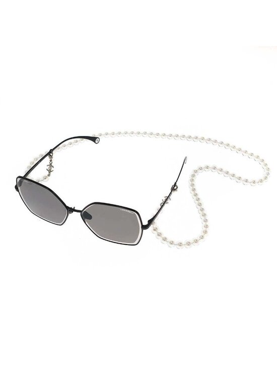 Chanel Accessories - Chanel Pearl Code Butterfly Frame Sunglasses Black 59 Eyewear